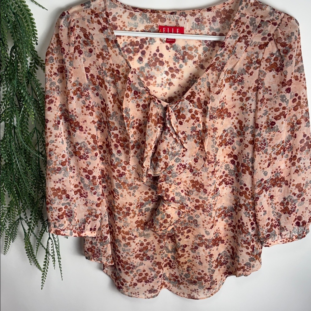 Elle Floral Blouse - Pink and Red